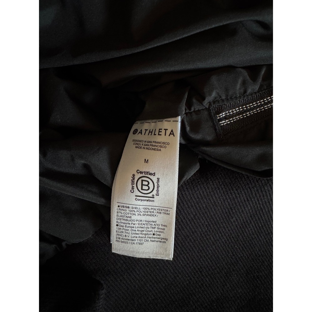 Athleta Jetset Bomber Jacket Black Medium Water Resistant Ruched Utility - Picture 12 of 12